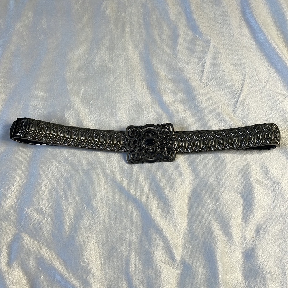 Vintage Women’s Silver Metal Disc Stretch Belt - Picture 5 of 7
